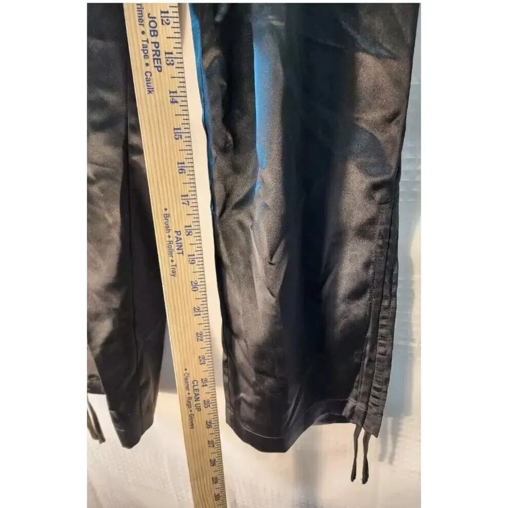 Intempo Cargo Pants Womens Size 8 Ruched Satin Ruched Black Drawstring Leg Sexy - Picture 9 of 10